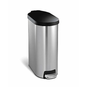 studio 45 litre slim step can. brushed stainless steel plastic lid