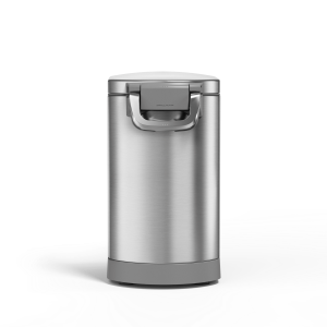 Pet Food Can – Brushed Stainless Steel w/ Grey Trim